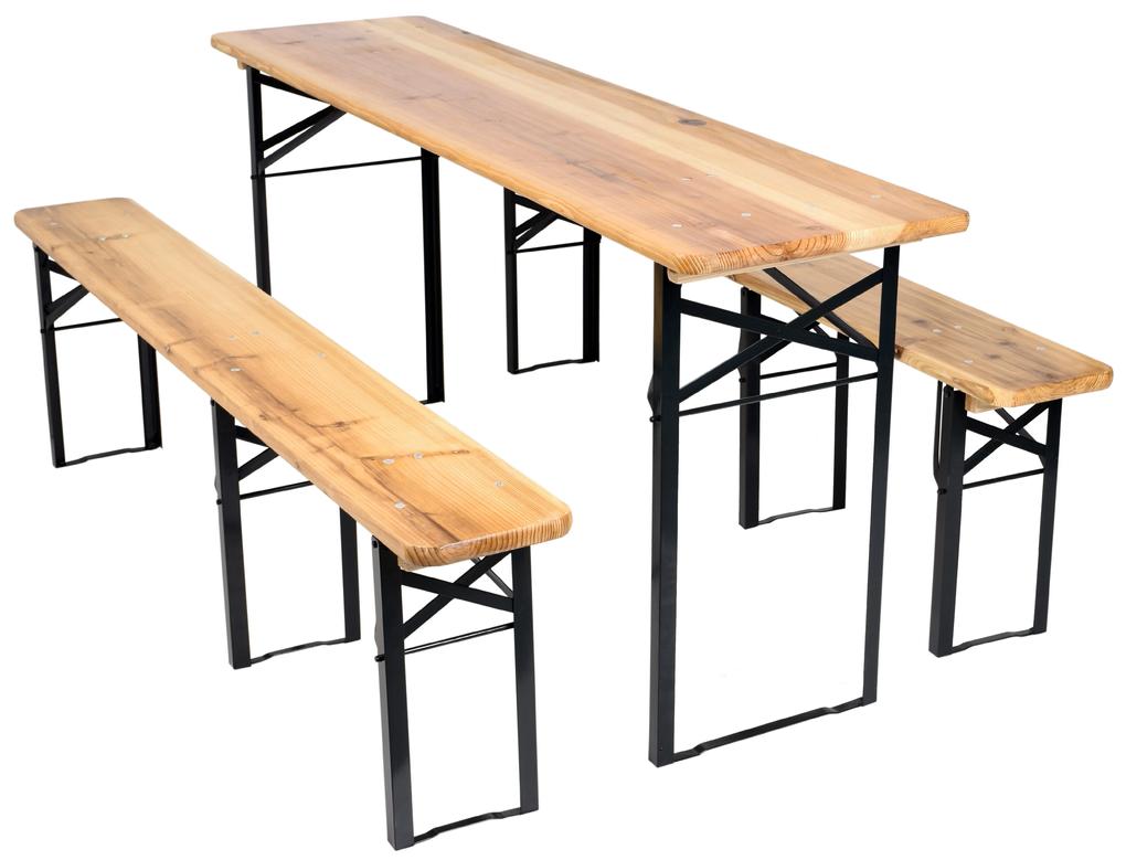 Záhradná zostava set drevený stôl + 2 lavice 170 cm