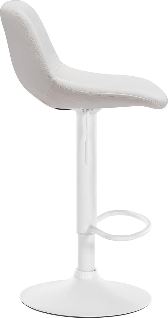 Barová stolička Camden - zamat, biely rám Krémová