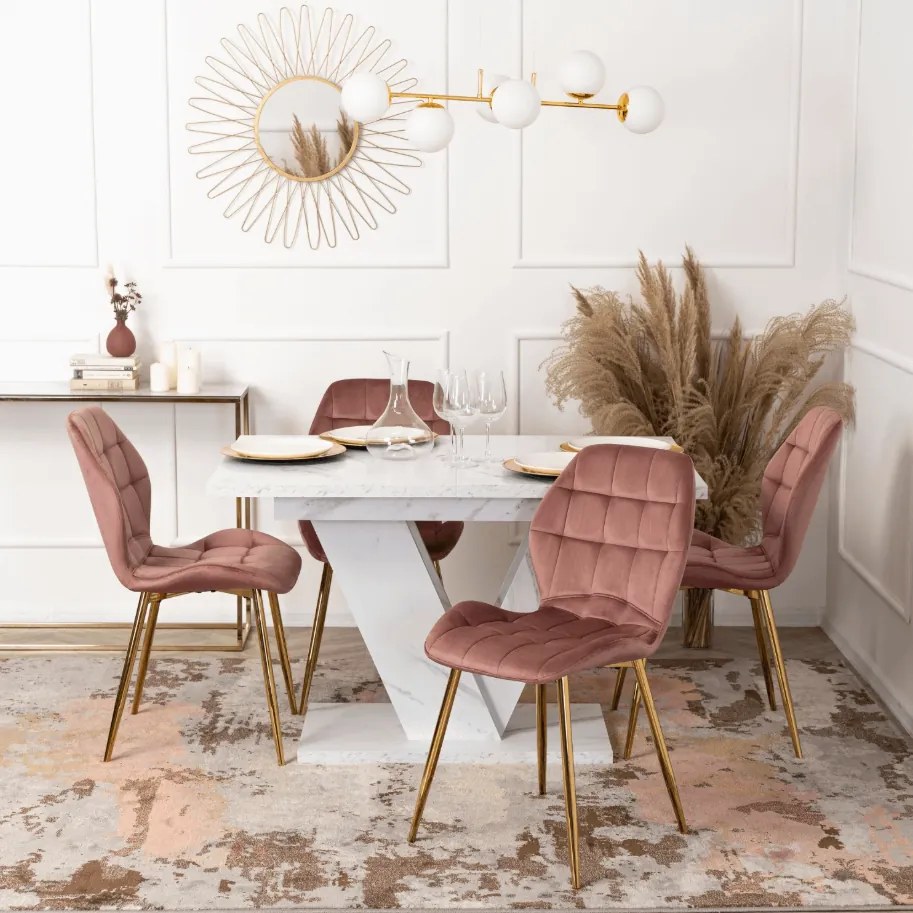 Jedálnský rozkladací stôl ARES biely mramor- vintino.sk