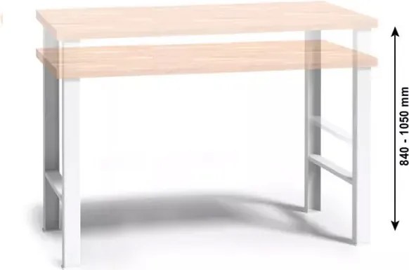 Pracovný stôl do dielne G3, buková škárovka, nastaviteľné kovové nohy, 1700 mm