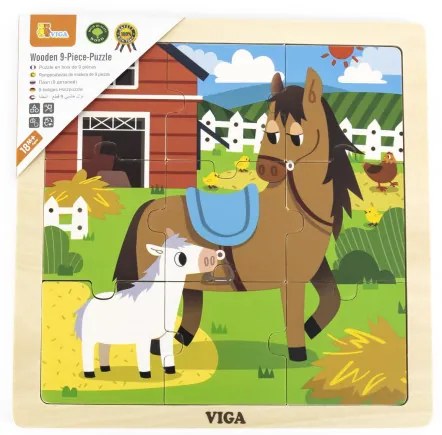 Puzzle na podstavci Viga 44624 9 dielikov - koník