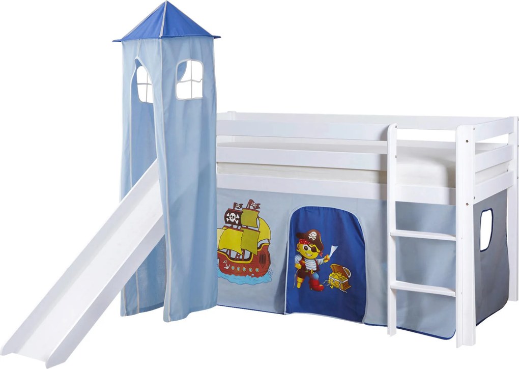 XXXLutz POSTEĽ S PRIESTOROM NA HRU, 90/200 cm modrá, biela MID.YOU - Detské izby - 000406003811
