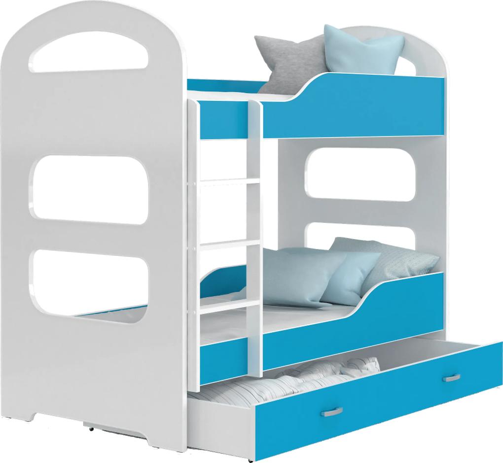 GL Poschodová posteľ modrá Dominik 160x80