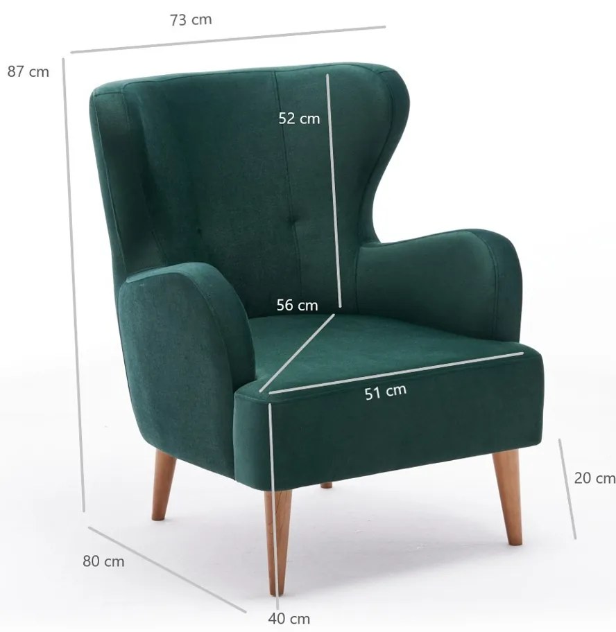 Kreslo Karina Petrol Green