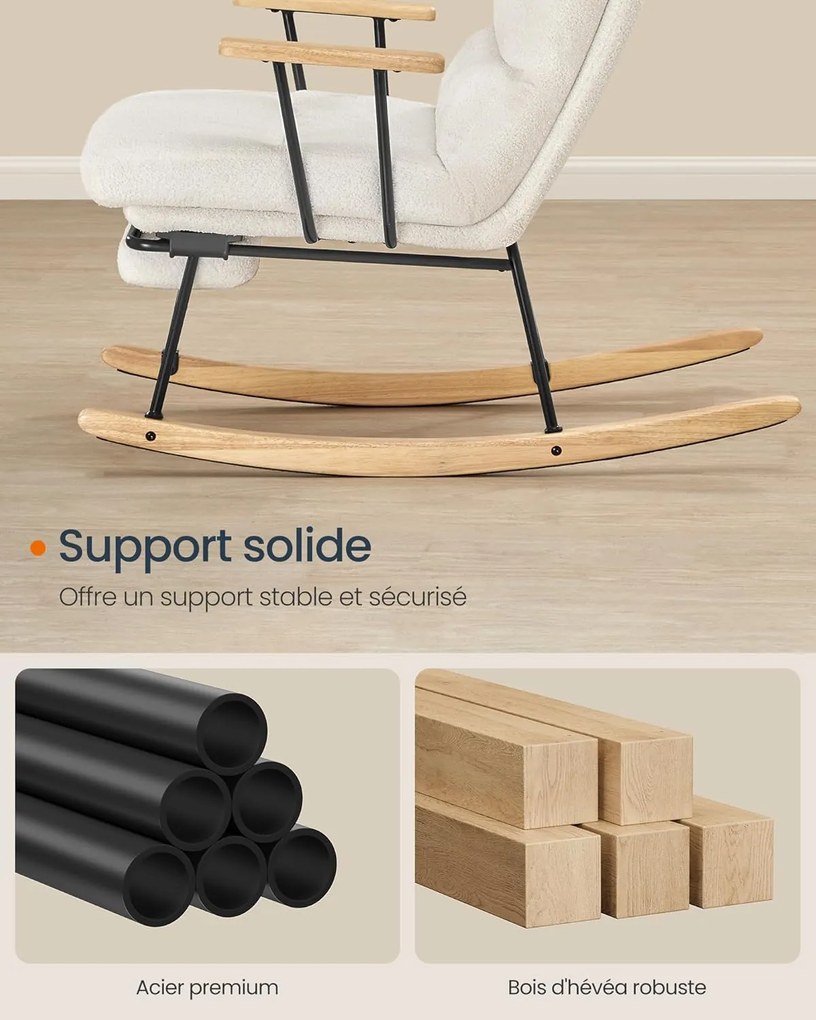 Hojdacie kreslo SONGMICS LYY016W01 - biele