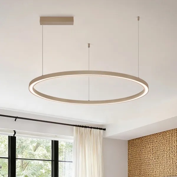 Brilagi - LED stmievateľný luster na lanku PORTOFINO LED/60W/230V priemer 80 cm béžový + diaľkové ovládanie