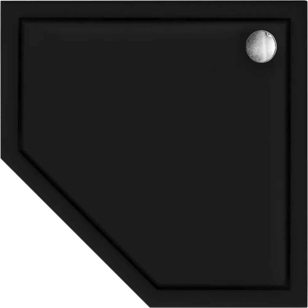 Päťuholníková sprchová vanička z minerálneho akrylu REA DIAMOND 90x90 cm čierna