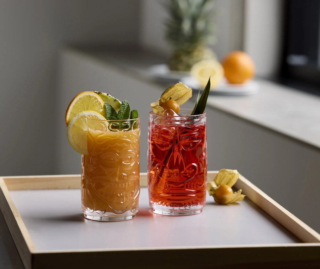Poháriky na koktaily Tiki 450 ml priehľadné 4 ks