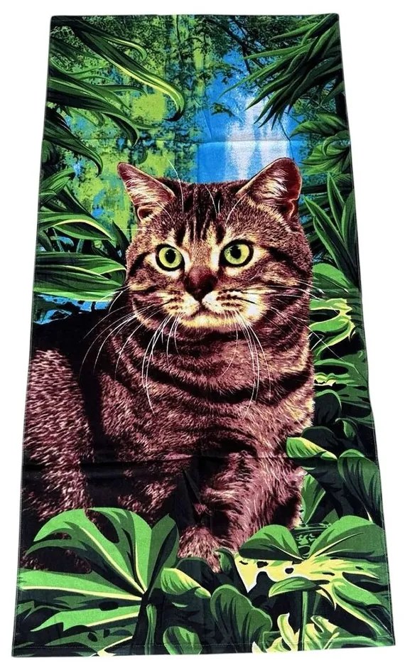 Plážová osuška FUNNY CAT 70x140 cm