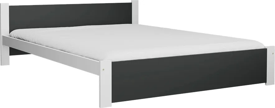 Posteľ IKAROS 140 x 200 cm, antracit/biela Rošt: S latkovým roštom, Matrac: Matrace Sommera 18 cm