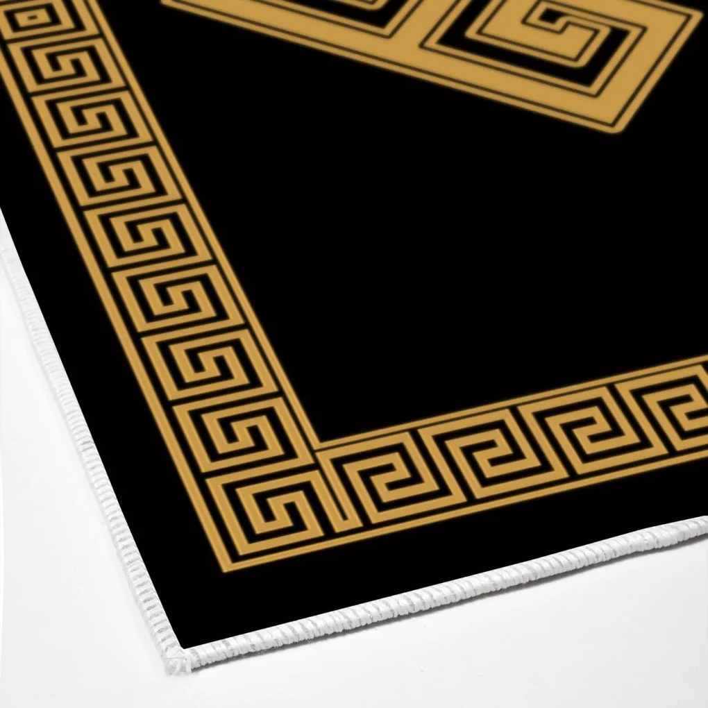 Súprava 2 kusov kúpeľňových predložiek Labyrint zlatá/čierna