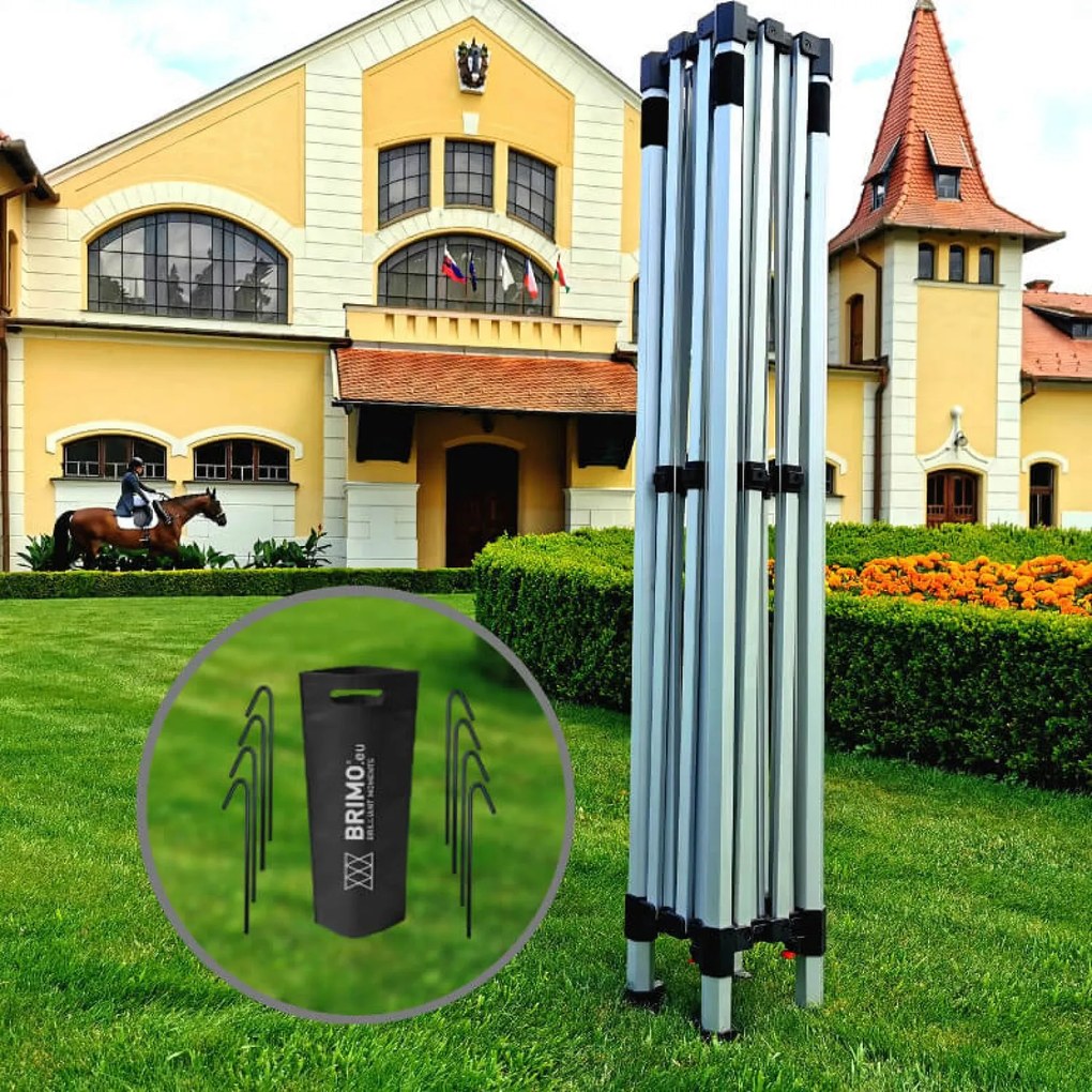 BRIMO Nožnicový stan 3x4,5 m ALU aj pre Motošport - s 3 stenami - Oranžová 5