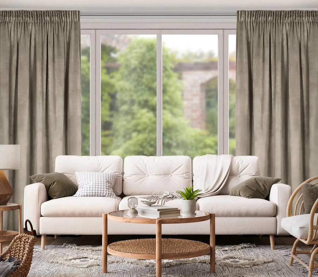 ZATEMŇOVACÍ ZÁVES NA PÁSKE ROSA 140X270 CM HNEDÁ