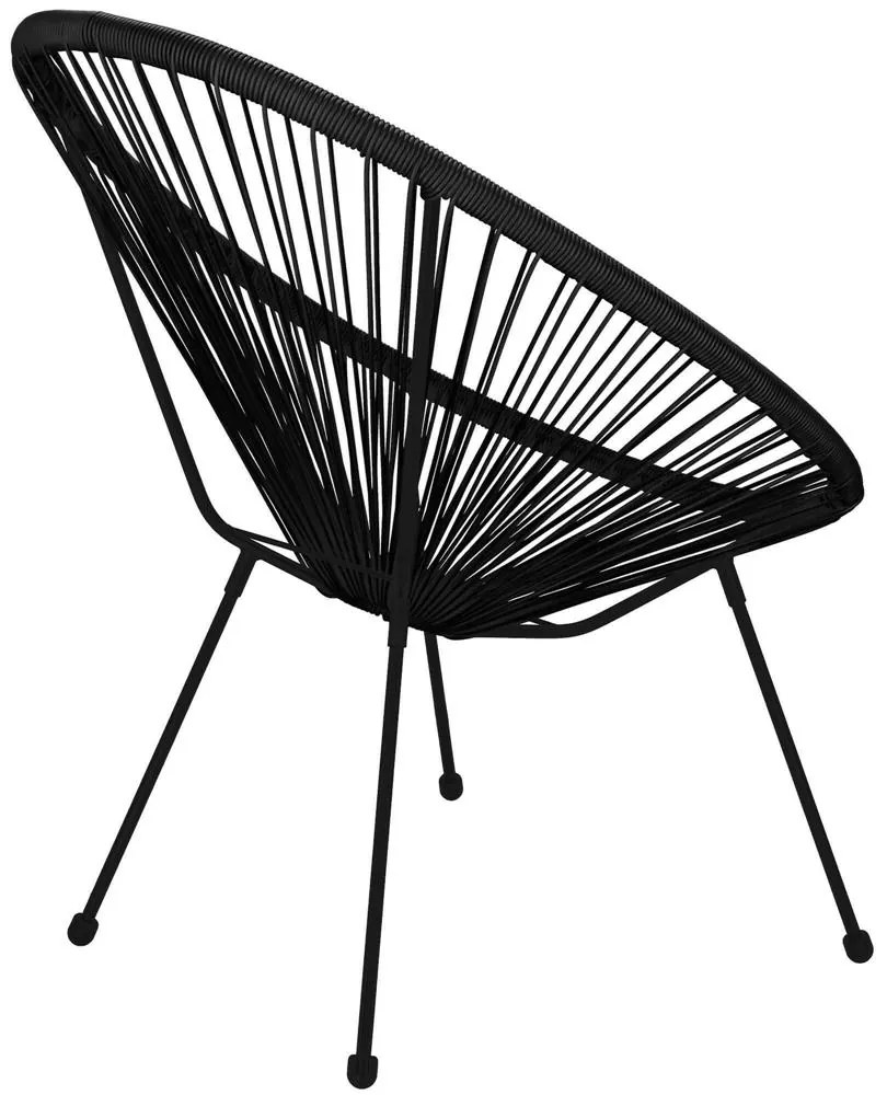 Záhradné kreslo oválne, výška 87 cm Springos - GF0085 čierna