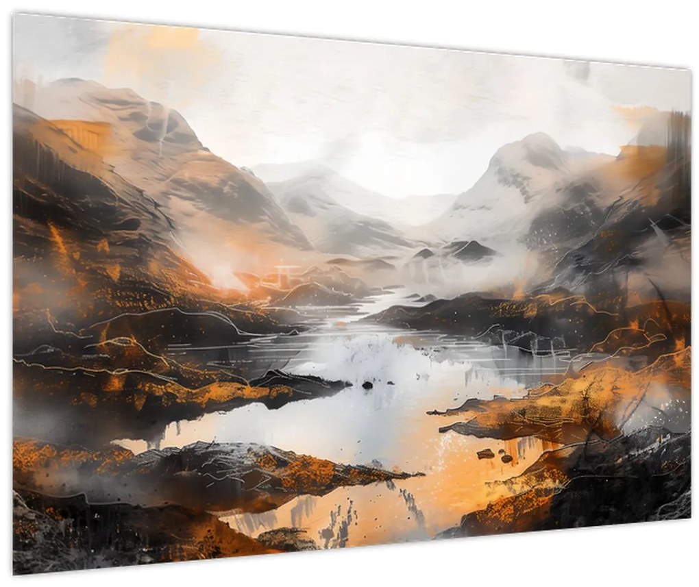 Obraz - Maľba horskej krajiny (90x60 cm)