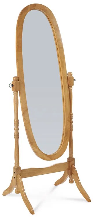 Zrkadlo stojací v. 151 cm, konštrukcia z masívneho kaučukovníka, morenie dub