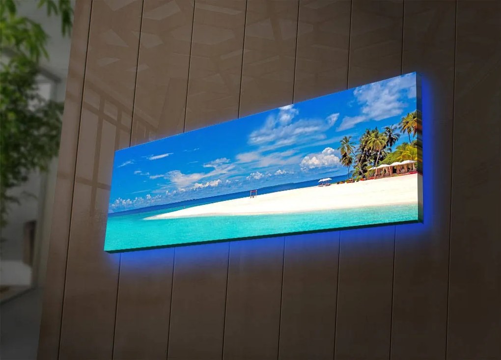 Obraz s LED osvetlením PLÁŽ 30 30 x 90 cm