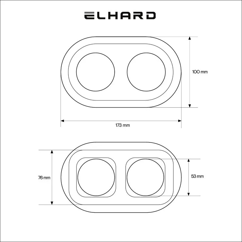 Elhard Veľký okrúhly keramický dvojitý rámček, biely KV3002W