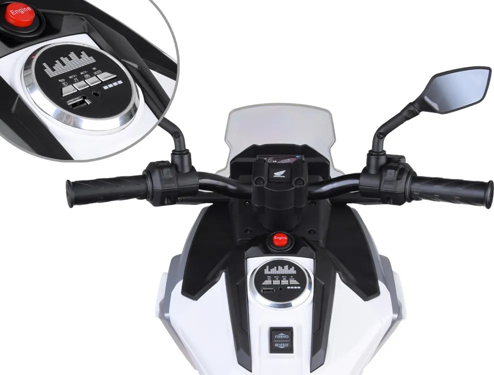 JOKOMISIADA Elektrická motorka na batériu pre deti HONDA NC750X so zvukmi PA0314 biela