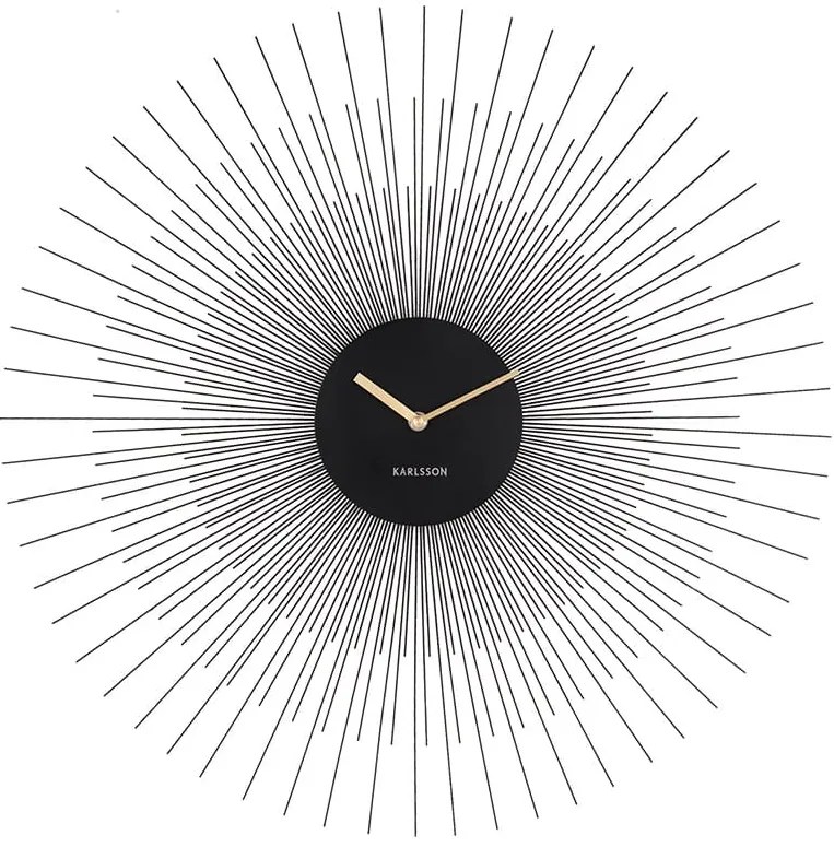 Nástenné hodiny Peony Steel Large čierna ø 60 cm x 3,5 cm