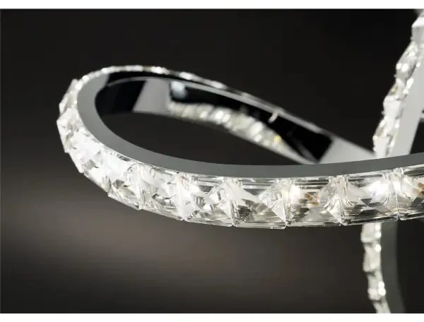 Stmievateľný LED prisadený luster ABRO LED/26W/230V, lesklý chróm