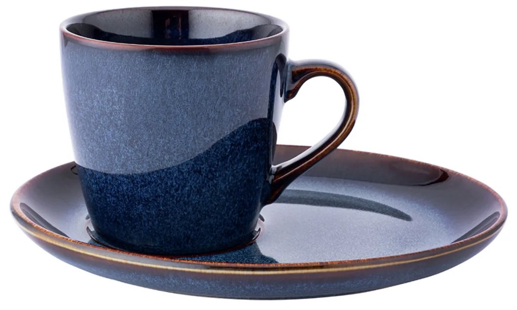 Altom Keramická šálka s podšálkou Reactive Navy Blue 310 ml