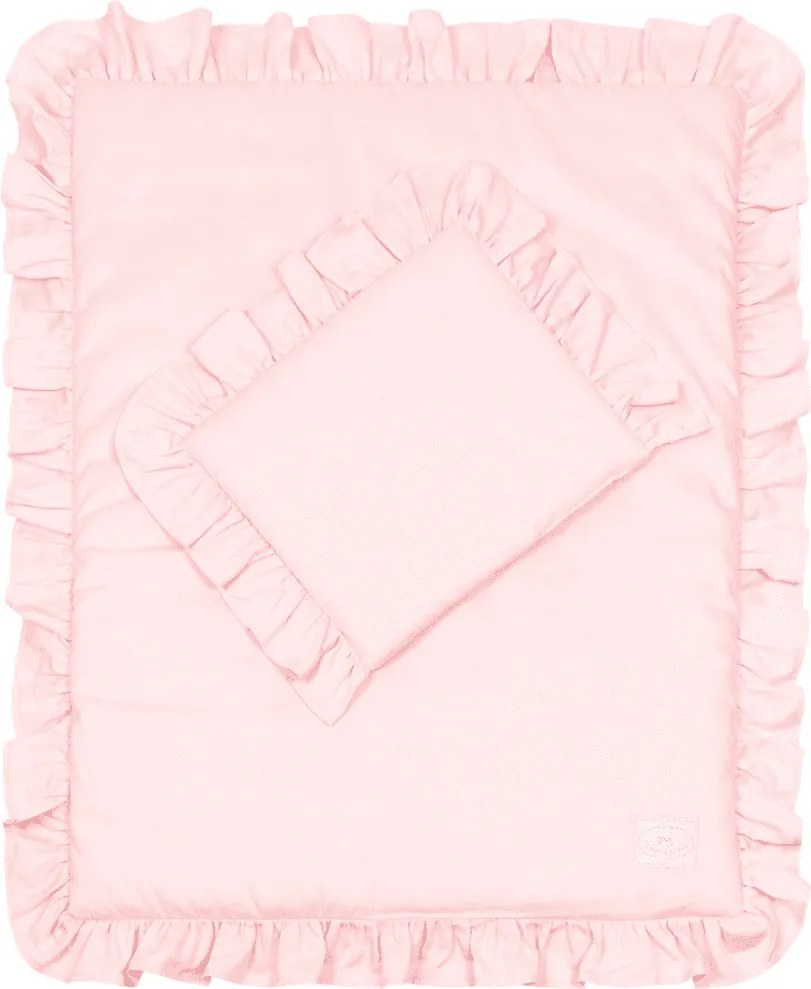 Sada do postieľok s volánom sýto ružová 50x65cm