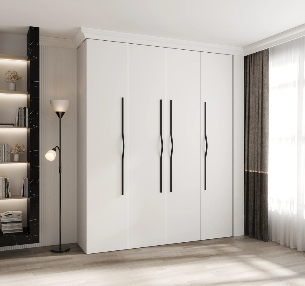 Šatníková skriňa 200 cm Carmela 40-2 (biela + čierna). Akcia -20%. Vlastná spoľahlivá doprava až k Vám domov. 1126585