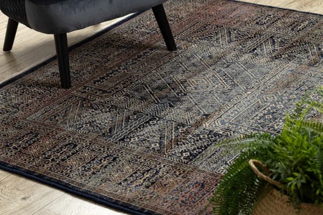 Koberec KESHAN, strapce 1251/53511 zlatý / modrý