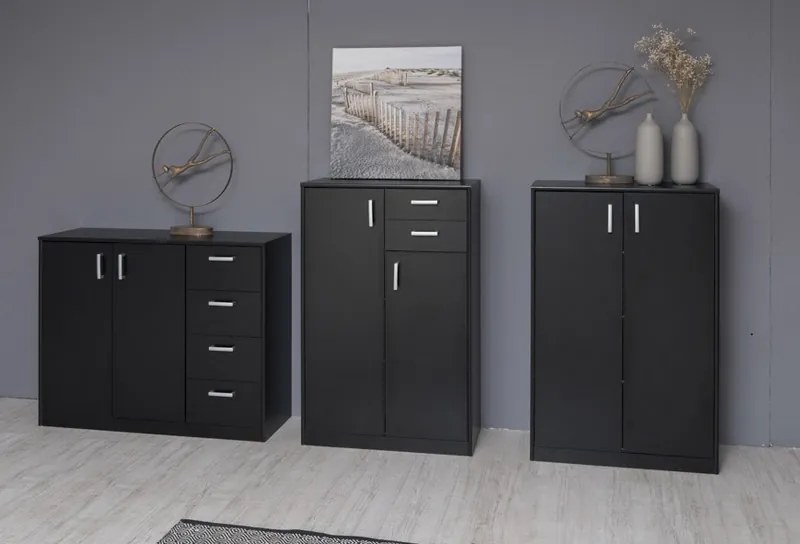 Vysoká komoda Mega 50, čierna