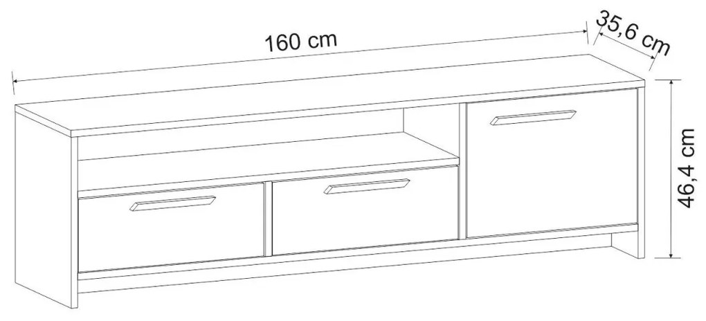 TV stolík Tyson 160 cm dub/antracit