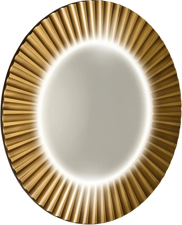 Sapho Sapho, PRIDE STRIP guľaté zrkadlo s LED osvetlením v ráme, priemer 90cm, bronz, PD954