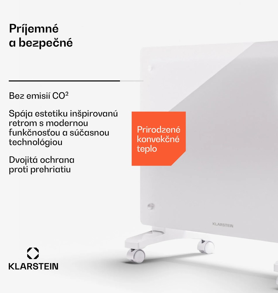 Klarstein Bornholm Smart 1500, konvekčné vykurovacie teleso, 1500W, WiFi, LED, IP24