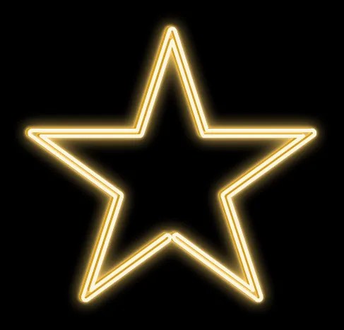 DECOLED LED světelná hvězda, sada na VO, 74 cm, teple bílá