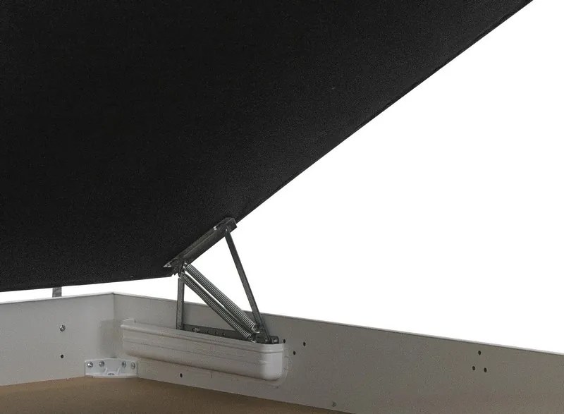 Posteľ Edith 140x200 cm, biela ekokoža/tmavo šedá látka