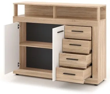 Komoda RUNA dub sonoma/biela