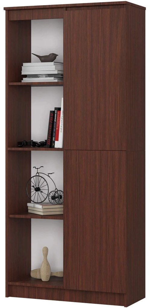 Regál Rexa 80 cm 1 skrinka a 4 police wenge