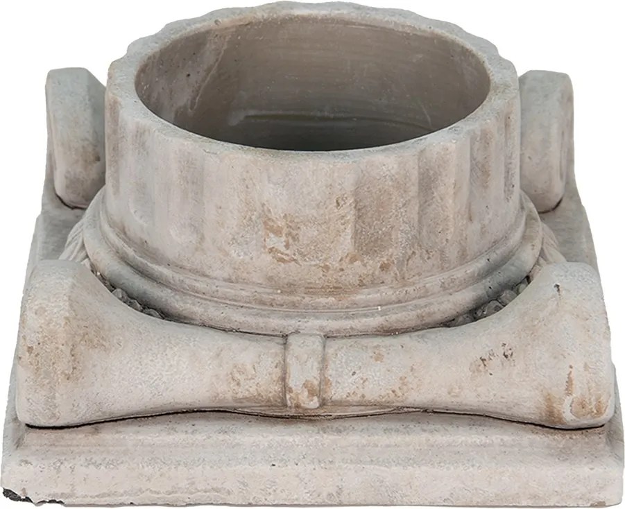 Cementový kvetináč v tvare hlavice antického stĺpu Dórsky - 21*21*11 cm