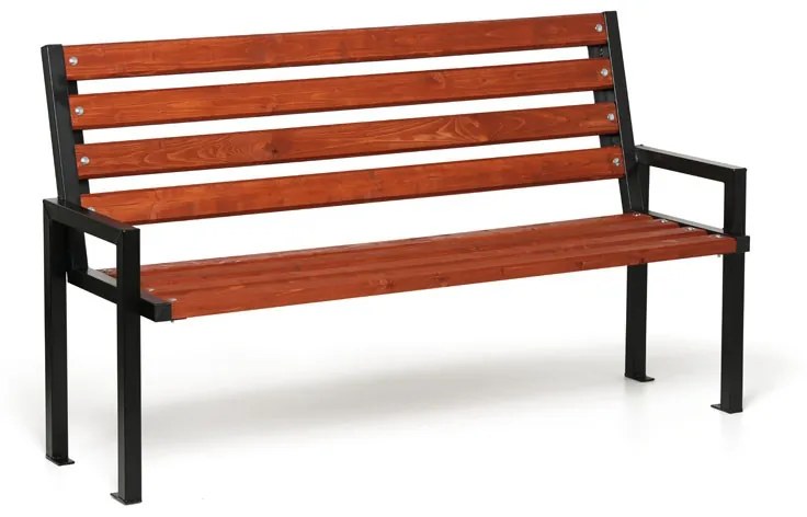 Vonkajšia lavička CITY s operadlom 1+1 ZADARMO, 1660 mm, mahagón tmavý