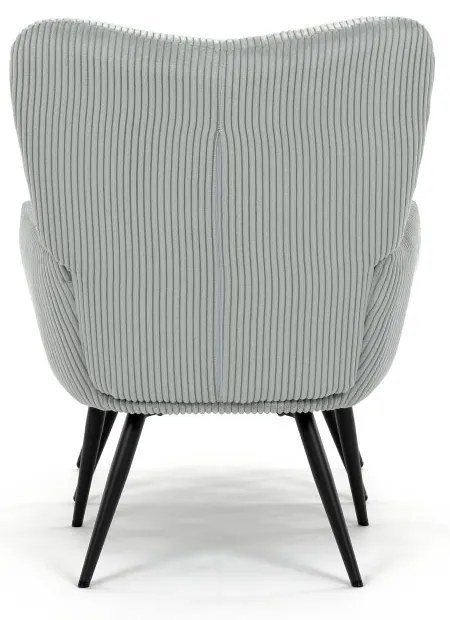 Relaxačné kreslo ušiak s taburetom ROYAL — kov, menčester, mentolová