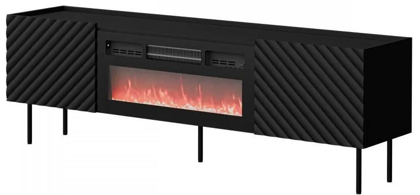 TV Stolík/skrinka s krbom Gretzo 180 2D, Farby: biela