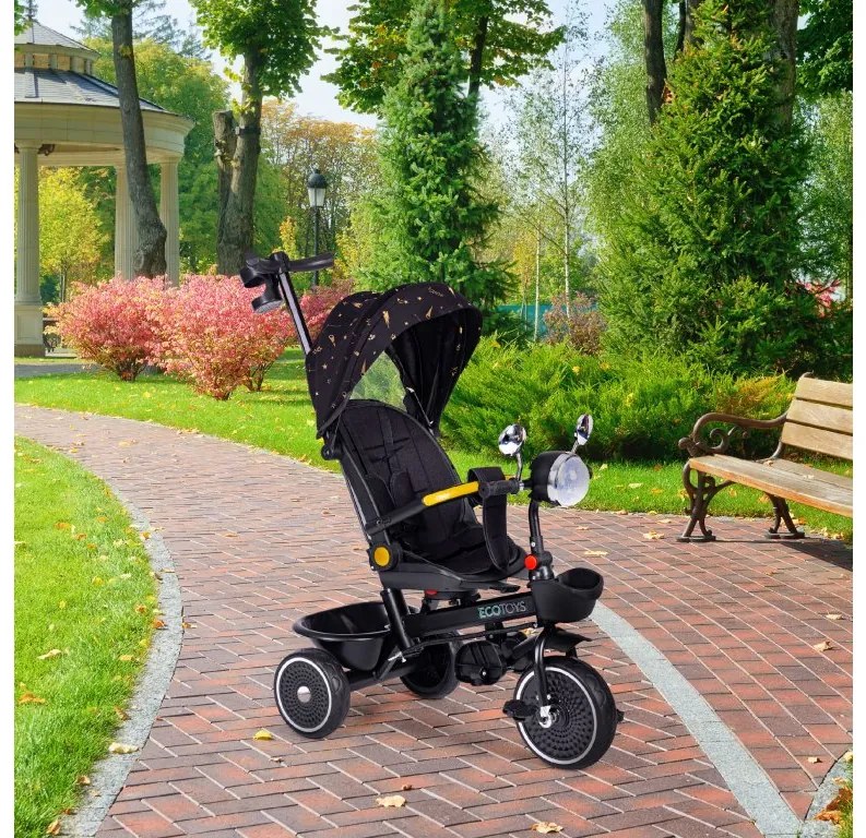 Detská trojkolka s otočným sedadlom čierna ECOTOYS