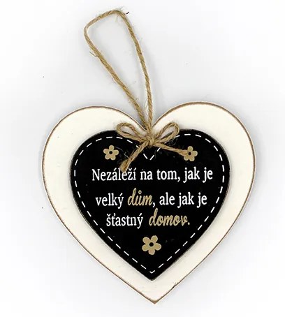 Nekupto Dřevěná cedule srdíčko Šťastný domov