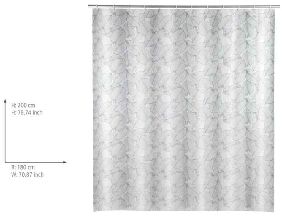 Svetlosivý sprchový záves Wenko Samoa