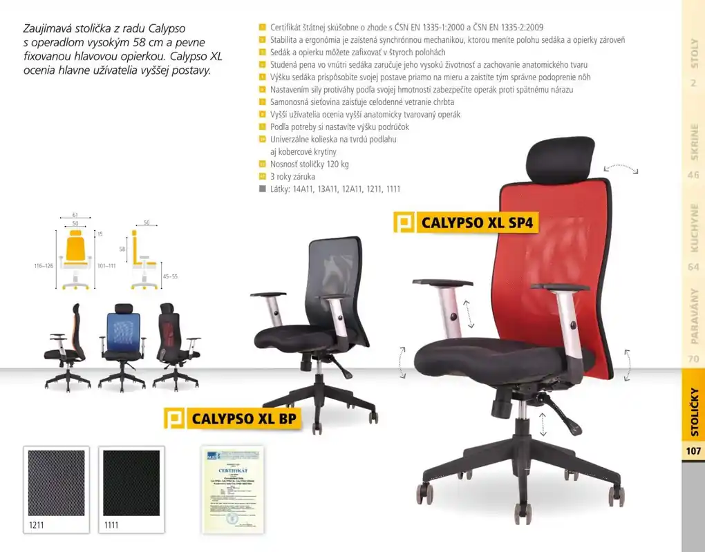 OFFICE PRO - OFFICE PRO Kancelárska stolička CALYPSO XL SP1 červená | BIANO