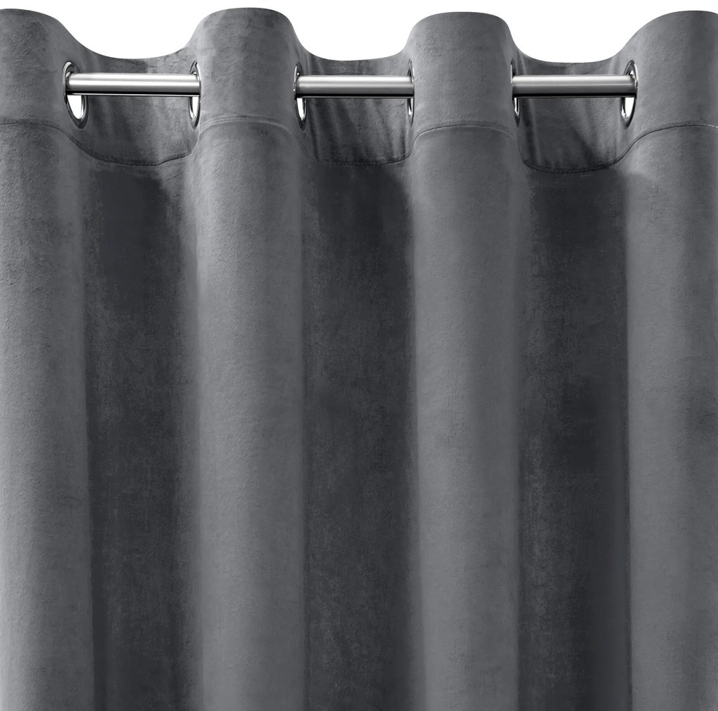 ZATEMŇOVACÍ ZÁVES NA KRÚŽKOCH DARLA SADA 2KS 140X250 CM GRAFITOVÁ