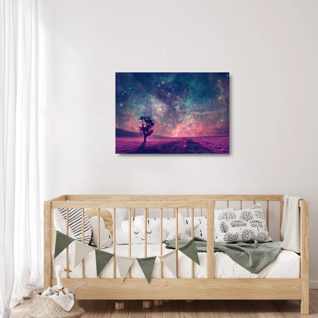 Sklenený obraz - Nadpozemská nočná obloha (70x50 cm)