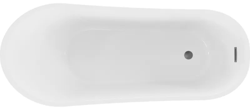 Mexen Alta, voľne stojaca vaňa 170 x 75 cm, biela, grafitový matný hladký prepad, 52141707500-95