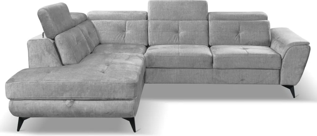 Rohová sedacia súprava Sergio, svetlo šedá látka, ľavý roh