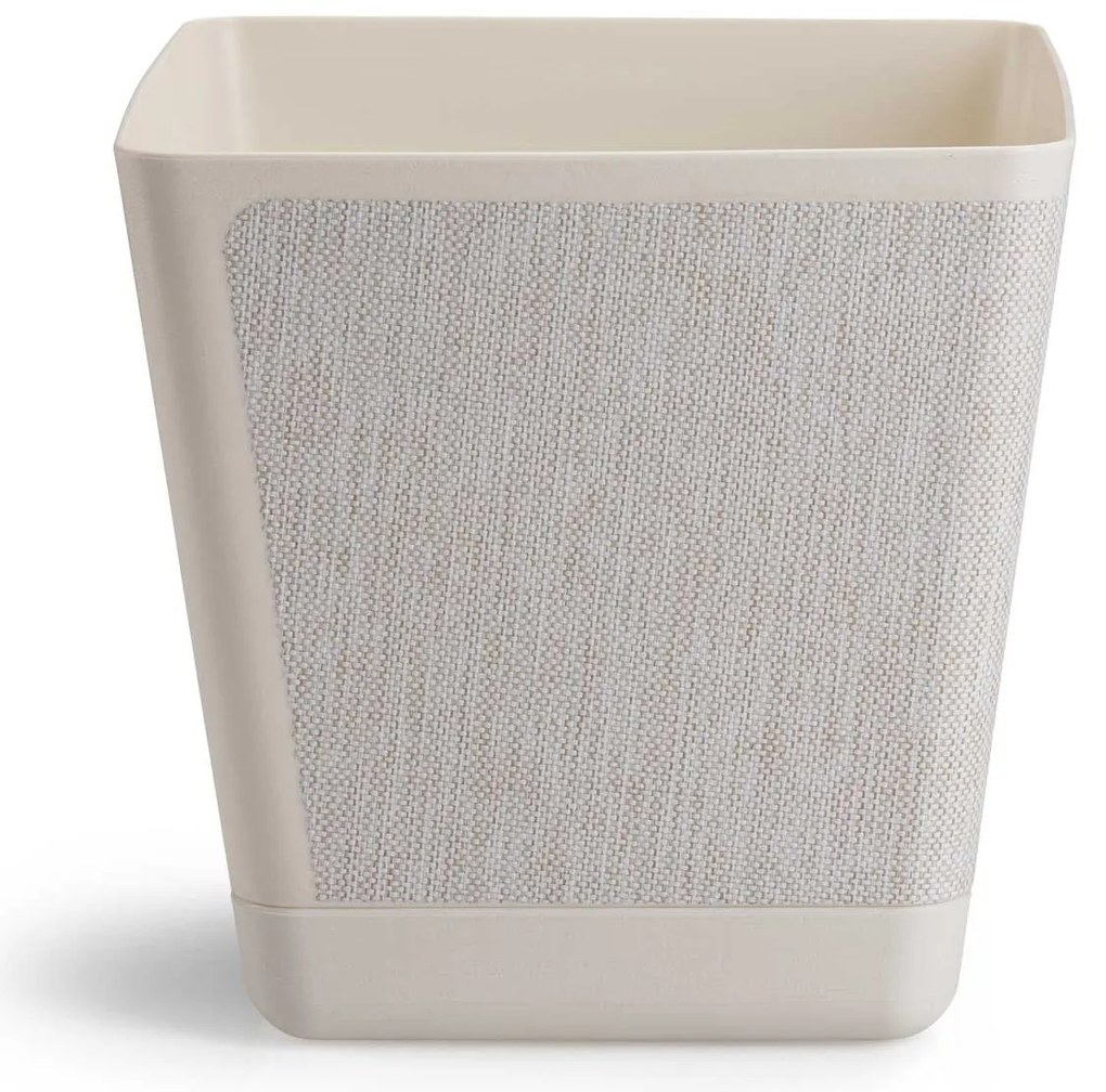 PLASTOVÝ KVETINÁČ PILEA TX 18X18 CM KRÉMOVÁ